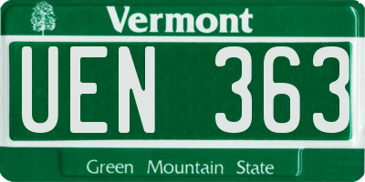 VT license plate UEN363