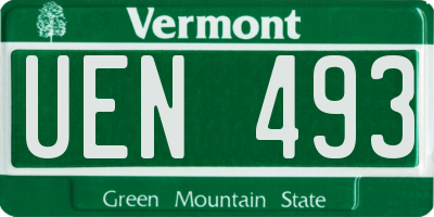 VT license plate UEN493