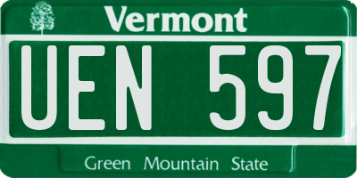 VT license plate UEN597