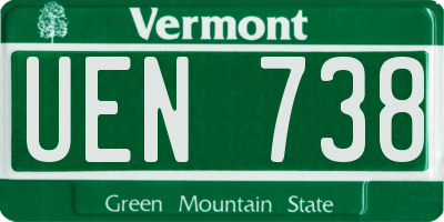 VT license plate UEN738