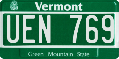 VT license plate UEN769