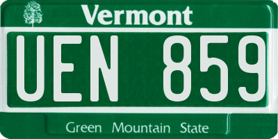 VT license plate UEN859