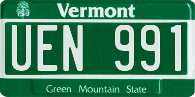 VT license plate UEN991