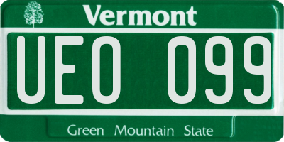 VT license plate UEO099