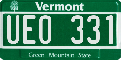 VT license plate UEO331