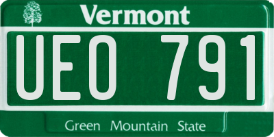 VT license plate UEO791