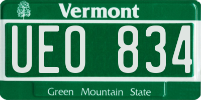 VT license plate UEO834