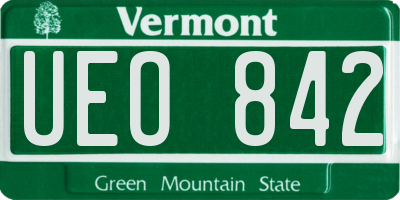 VT license plate UEO842