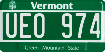 VT license plate UEO974