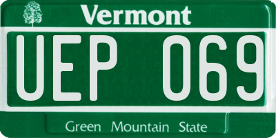 VT license plate UEP069