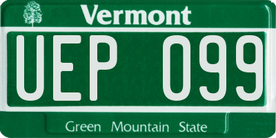VT license plate UEP099