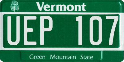 VT license plate UEP107