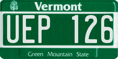 VT license plate UEP126