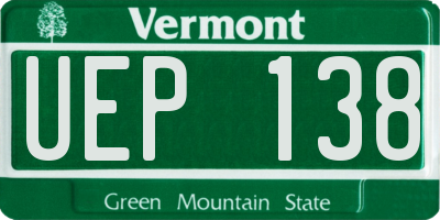 VT license plate UEP138