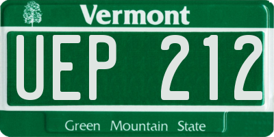 VT license plate UEP212