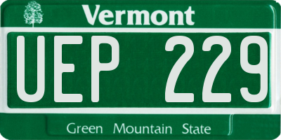 VT license plate UEP229