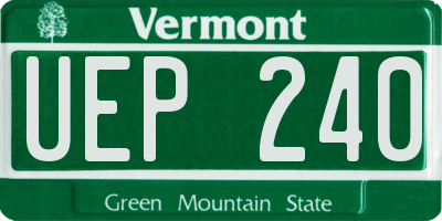 VT license plate UEP240