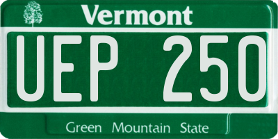 VT license plate UEP250