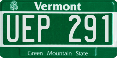 VT license plate UEP291