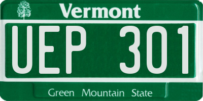 VT license plate UEP301