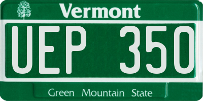 VT license plate UEP350