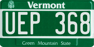 VT license plate UEP368