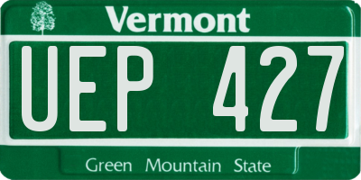 VT license plate UEP427