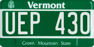 VT license plate UEP430