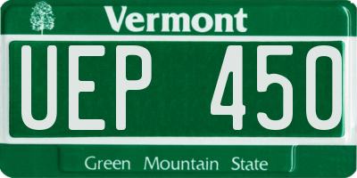 VT license plate UEP450