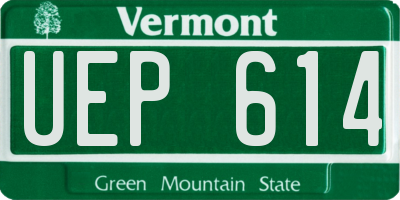 VT license plate UEP614