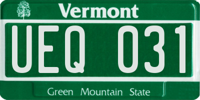 VT license plate UEQ031