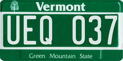 VT license plate UEQ037