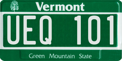 VT license plate UEQ101