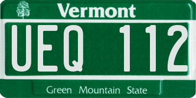 VT license plate UEQ112
