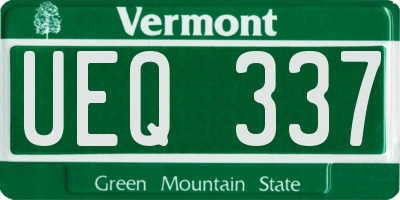 VT license plate UEQ337