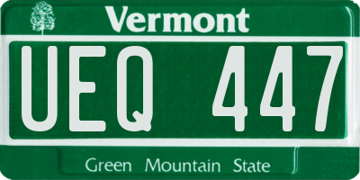 VT license plate UEQ447