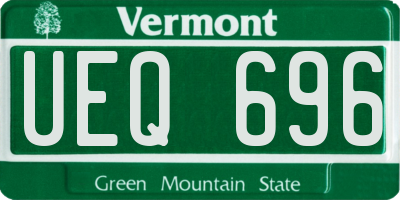 VT license plate UEQ696