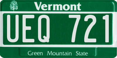 VT license plate UEQ721