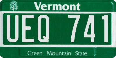 VT license plate UEQ741