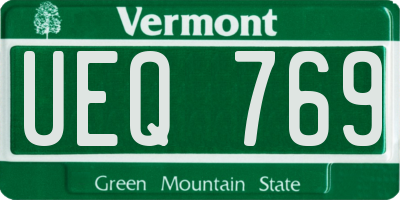 VT license plate UEQ769