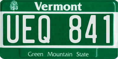VT license plate UEQ841