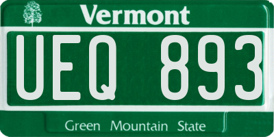 VT license plate UEQ893