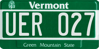 VT license plate UER027