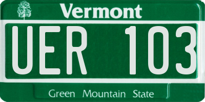 VT license plate UER103