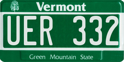 VT license plate UER332