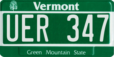 VT license plate UER347