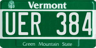 VT license plate UER384