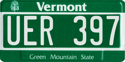 VT license plate UER397