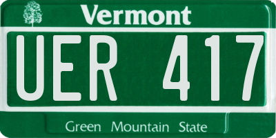 VT license plate UER417