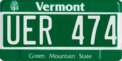 VT license plate UER474